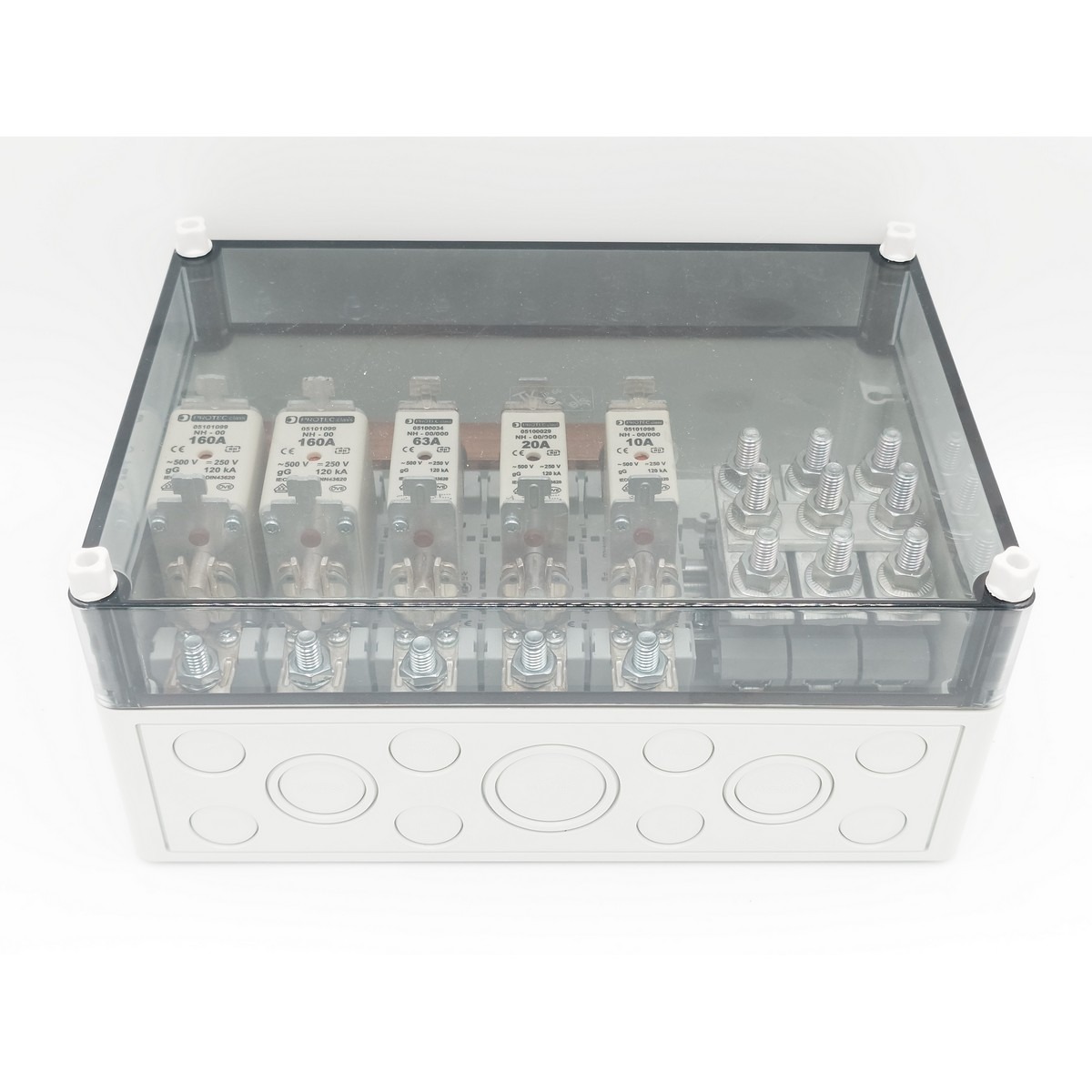 5er DC Sicherungsverteiler NH00 (bis 160A)